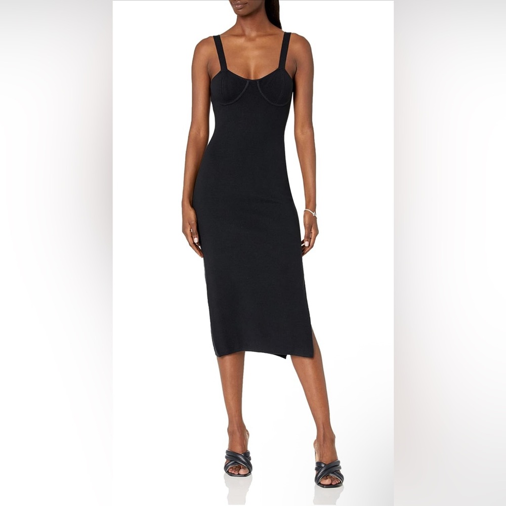 NWT The Drop Sylvia Black Bodycon Midi Sweater Dress Women’s Size L